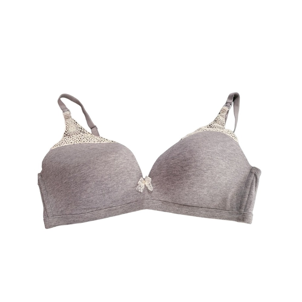 Motherhood Maternity Nursing Bra 38D Womens Wireless Padded Grey Full Coverage
